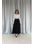 Siyah Yanları Büzgülü Uzun Etek 1