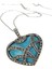 Turkuaz taşlı markazit taş detaylı gümüş kalp kolye 1