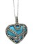 Turkuaz taşlı markazit taş detaylı gümüş kalp kolye 2