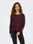 Kadın Yuvarlak Yaka Regular Fit Bordo Örgü Kazak - 15113356 1