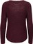 Kadın Yuvarlak Yaka Regular Fit Bordo Örgü Kazak - 15113356 5