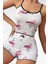 Arias Closet Pamuklu Beyaz Üstüne Pelikan Desen Fitilli Askılı Şortlu Pijama Takımı 1