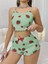 Arias Closet Pamuklu Yeşil Üstüne Çilek Desen Fitilli Askılı Şortlu Pijama Takımı 2