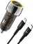 C438 55W Dual PD30W + QC25W Şeffaf Araç Şarj Aleti Type-C To Lightning Kablo Set 1