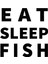 Eat Sleep Fısh Oto Cam Yazı Özel Yeni Sticker Siyah 25*18 cm 1