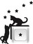 Priz Kedi Özel Yeni Sticker Set Siyah Kedi Yıldız Etiket Duvar Özel Yeni Sticker 1