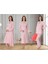 Dvina Effortt Lohusa 4'lü Set - Sabahlık/pijama Takımı/gecelik Pembe - 4056 1