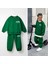Unisex Çocuk Pamuklu Yeşil Sweatshirt Eşofman Alt-Üst Takım 4