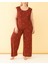 %100 Pamuklu Penye Kumaş Gri Büyük Beden Rahat Sıfır Kol Pijama Takımı 1