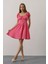 Beli Korseli Mini Elbise - Fuşya 3