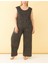 %100 Pamuklu Penye Kumaş Gri Büyük Beden Rahat Sıfır Kol Pijama Takımı 1