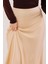Çan Kesim Midi Krem Saten Etek 2