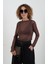 Kahve Transparan Uzun Kollu Bluz 1