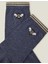 Bee Emb Sock Navy 5