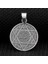 Yuvarlak Süleyman Mührü 925 Ayar Gümüş Erkek Kolye 1