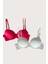 Kırmızı-Beyaz 2'li Mikro Kumaş Push Up Dolgulu Balenli Günlük Destekli Sütyen 1
