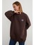 3 Iplik Kurdele Taş Işlemeli Oversize Sweatshirt 5