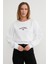 3 Iplik California Yazı Baskılı Crop Sweatshirt 1