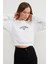 3 Iplik California Yazı Baskılı Crop Sweatshirt 4