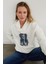 3 Iplik Ayıcık Nakışlı Oversize Kapüşonlu Sweatshirt 1