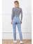 Yüksek Bel Yırtmaçlı Mom Jean Pantolon 5