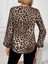 Kadın Uzun Kollu V Yakalı Modal Leopar Bluz 3