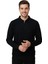 Erkek Kışlık Kazak Pamuklu Dokuma Yarım Fermuarlı Polo Yaka Uzun Kollu Düz Renk Rahat Kesim 1