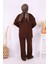 Kolları Fırfırlı Hırka ve Pantolon Takım 17026 Kahverengi 3