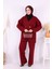 Kolları Fırfırlı Hırka ve Pantolon Takım 17026 Bordo 1