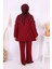 Kolları Fırfırlı Hırka ve Pantolon Takım 17026 Bordo 3