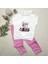 3-4-5 Yaş Forever Cici Kızlar Baskılı Kapşonlu 2li Kız Çocuk Takımı Pembe 1