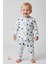 2’li Takım Rahat Uyku Seti Sevimli Ay Yıldız ve Bulut Desenli Unisex Bebek Pijama Takımı 9-12 Ay 1