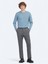 Gri Düz Dokuma Fitted Fit Klasik Pantolon 1