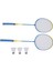 1 Çift Badminton Raketi Seti 3 Naylon Raketle 2 Oyuncu Badminton Seti Taşıma Çantası ile Spor Eğitimi Için Eğlence Mavi (Yurt Dışından) 2