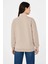 Üç Iplik Dık Yaka Yarım Fermuarlı Sweatshirt - Bej 2