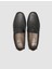 %100 Hakiki Deri Siyah Logo Detaylı Erkek Loafer Ayakkabı 4