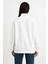 Üç Iplik Dık Yaka Yarım Fermuarlı Sweatshirt - Beyaz 2
