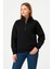 Kadın Üç Iplik Dık Yaka Yarım Fermuarlı Sweatshirt - Siyah 6