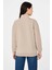 Kadın Üç Iplik Dık Yaka Yarım Fermuarlı Sweatshirt - Bej 2