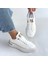 Hley Beyaz Rugan Paraşüt Detaylı Bağcıklı Spor Ayakkabı 4