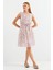 Eyesof 2501 Desenli Sıfır Kol Şifon Elbise - Pembe 6