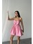 Eyesof Pembe Önü Fiyonklu Askılı Elbise 3