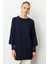Balon Kollu Rayon Lacivert Tunik 1
