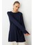 Balon Kollu Rayon Lacivert Tunik 2