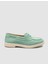 %100 Hakiki Deri Yeşil Ip Detaylı Süet Kadın Loafer 1