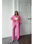 Eyesof Pembe Beli Kuşaklı Ceket ve Pantolon Parlak Takım 4