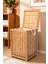 Bambu Çamaşır Sepeti 58X40 cm Kulplu Taşınabilir Bezli DB-0042 2