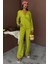 Eyesof Kruvaze Model Klasik Pantolonlu Çupra Keten Takım 10191 2