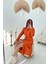Eyesof Oranj Boydan Düğmeli Deri Elbise 5
