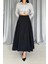 Eyesof Siyah Yanları Büzgülü Uzun Etek 3